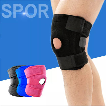 Non-slip silicone knee pads in rose red, black, and royal blue for sports and mountaineering