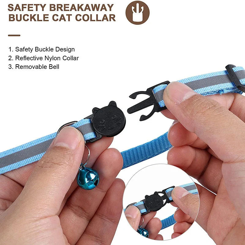 Airtag pet collar with reflective strip and bell for cats and dogs