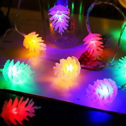 LED simulation transparent pine nut light string in warm white, true white, or colour with PVC shell and USB or battery box power options.