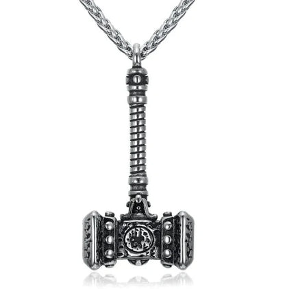Stainless steel Norse rune necklaces with various Viking symbols and designs