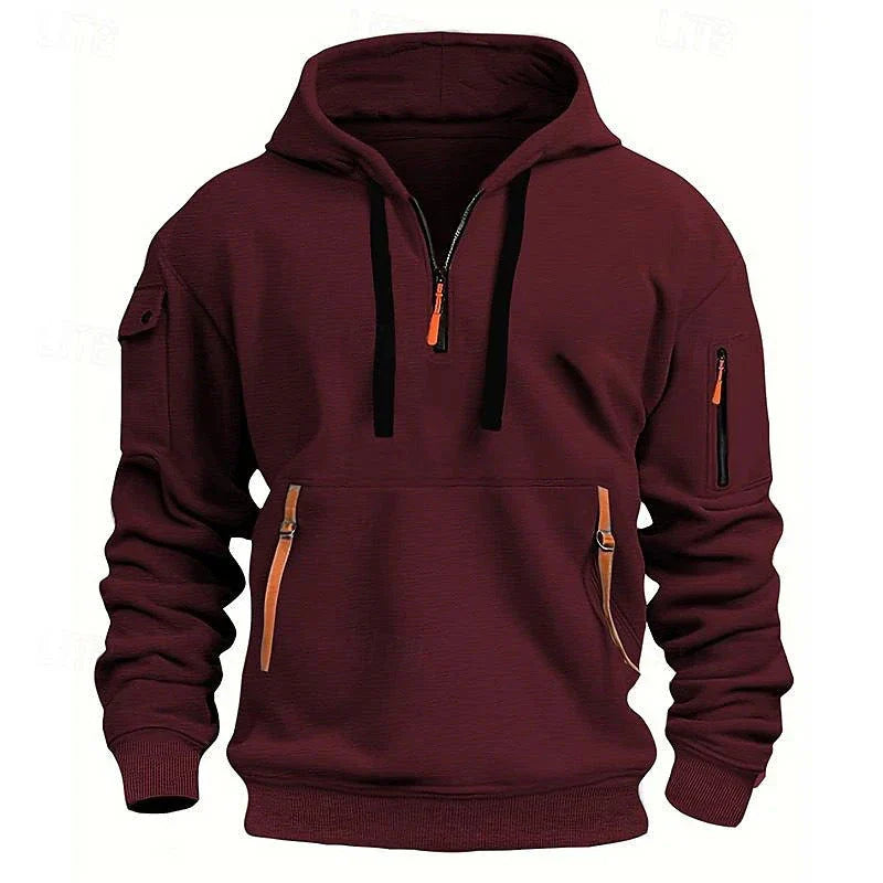 Comfy hooded pullover sweatshirt in various colors and sizes for men and women