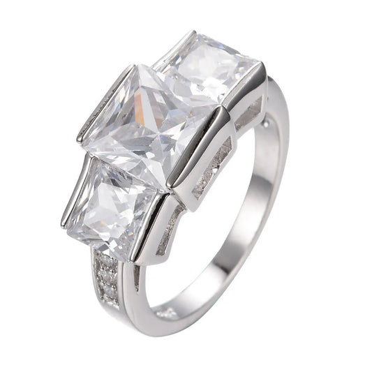 Copper ring with geometric design and electroplated finish in multiple colour options