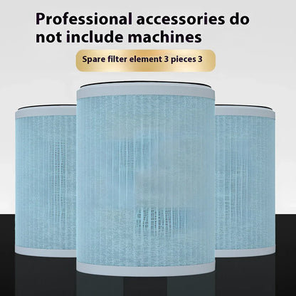 Beige desktop air purifier with HEPA filter for formaldehyde and smoke removal measuring 25cm