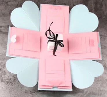 Premium craft paper keepsake gift box with adhesive photo album for organizing and displaying special occasion photos