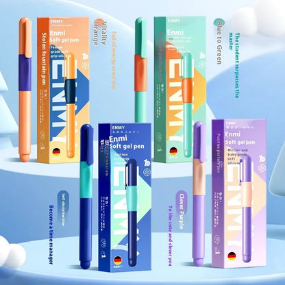 Student Posture Correction Pen with 15° angled grip and 0.5mm fine point in blue, green, purple, or orange