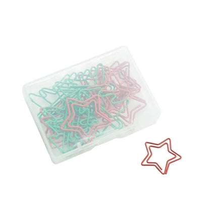 18 colourful Christmas-themed special-shaped metal paper clips in OPP bag packaging