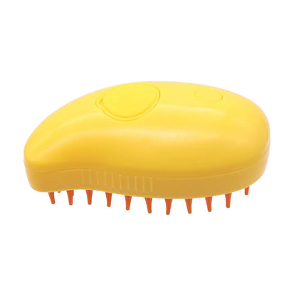 Dog grooming spray bottle and massaging comb kit on a white background.