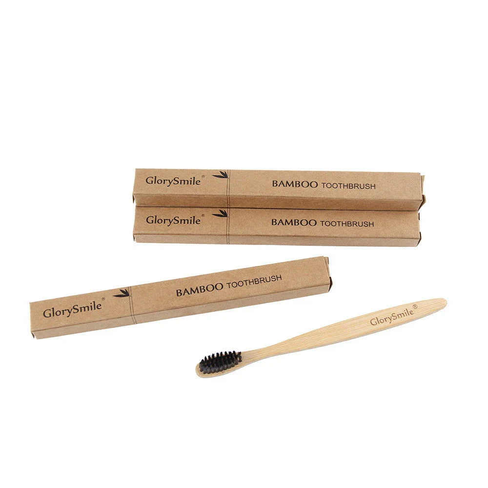 Premium bamboo toothbrush with charcoal-infused soft bristles for a gentle, eco-friendly clean