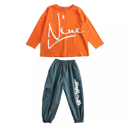 Children's hip-hop performance wear in 100% cotton, available in multiple colors and sizes