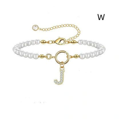 2024 fashion initial pearl bracelet for women with toggle clasp