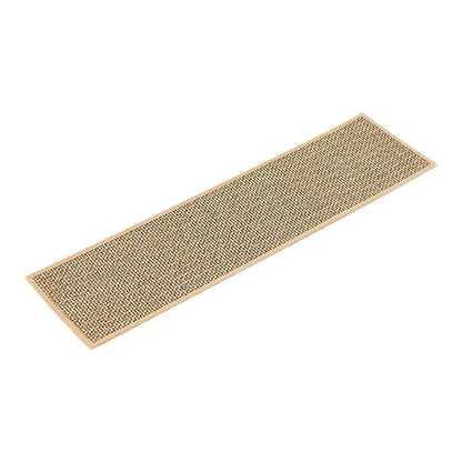 Japanese-style solid colour linen-like stair mat with rubber bottom on a wooden step.