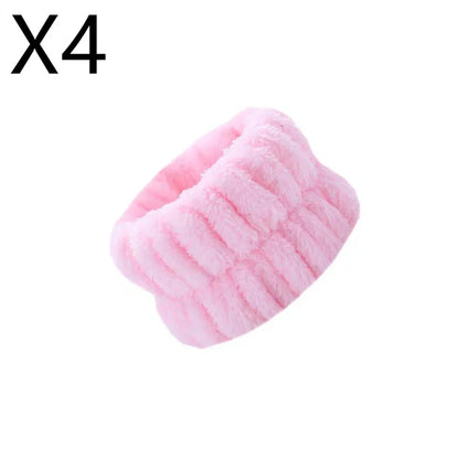 Coral velvet wrist washband with elastic band for facial cleansing, grey colour option shown