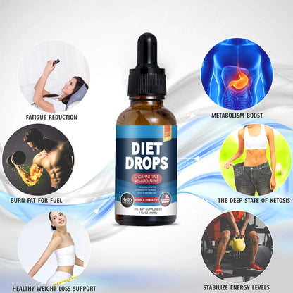 60ml bottle of ketone drops dietary supplement for weight management support