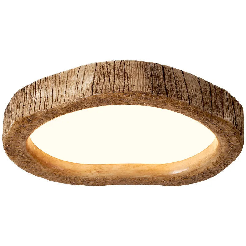 Wood grain finish ceiling lamp in New Chinese style with 220V LED light source for 10-15 m² bedrooms
