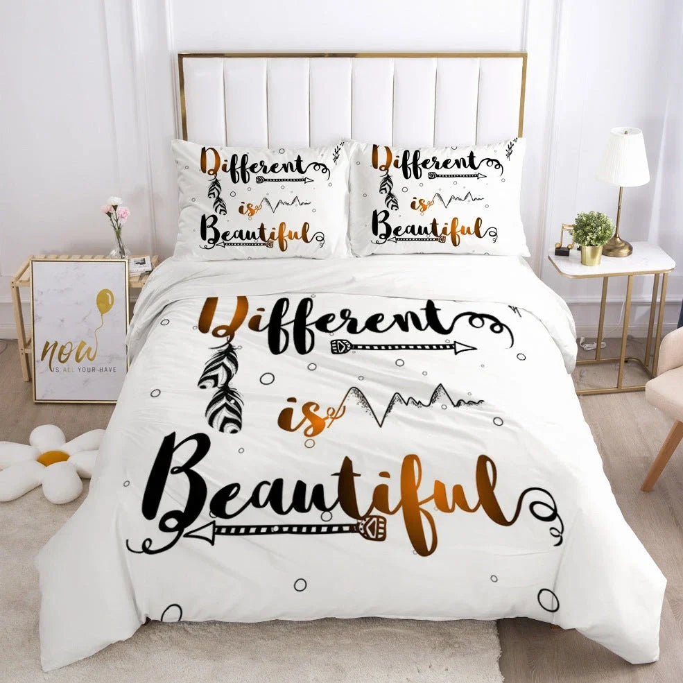 3D digital bedding set with geometric pattern duvet cover and pillowcases in twill weave fabric