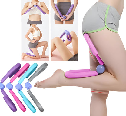 Pink PVC leg exercise clip with foam padding and steel spring for gym and home workouts