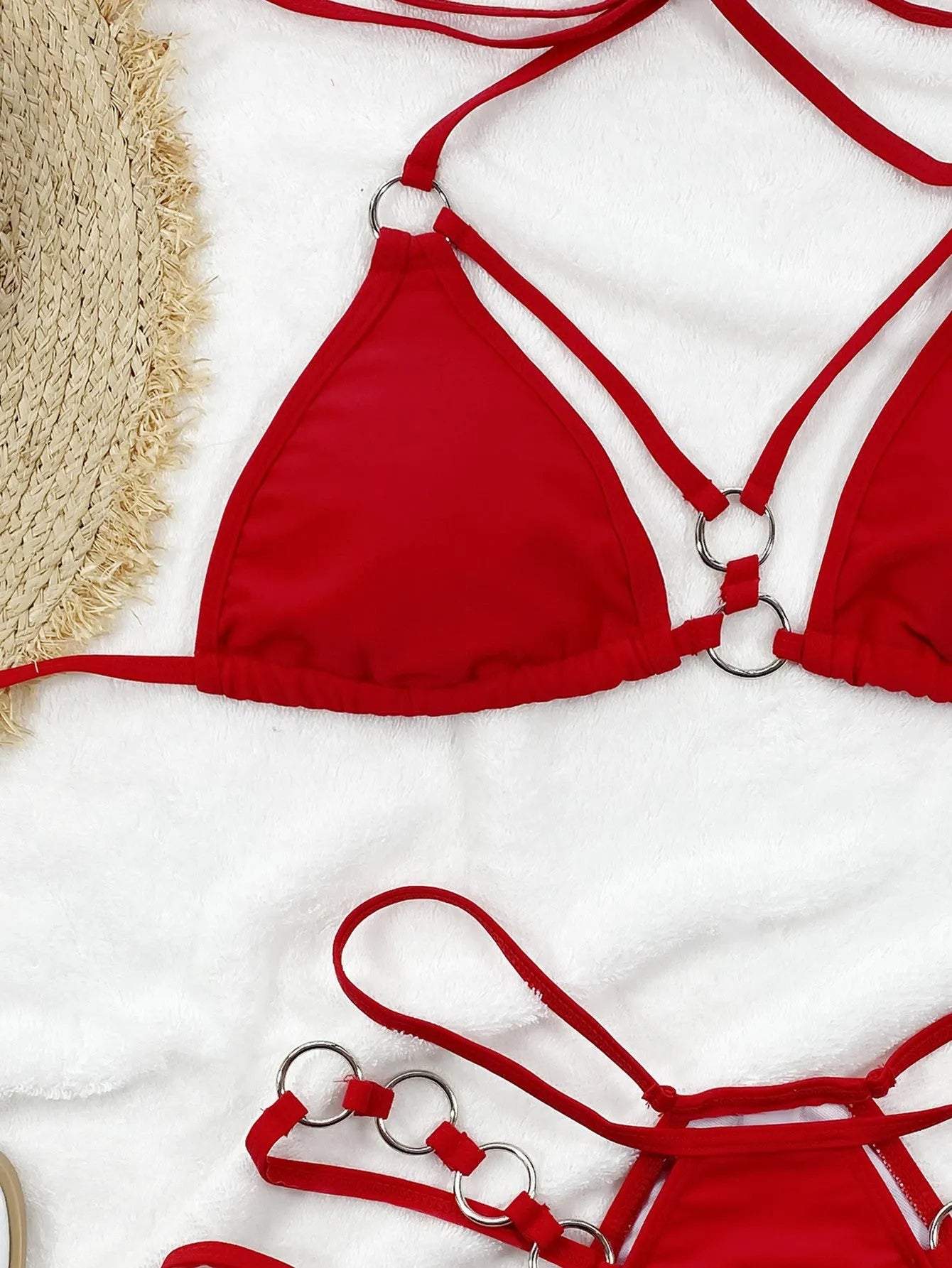Women's nylon bikini separates in five colour options with S, M, L sizing