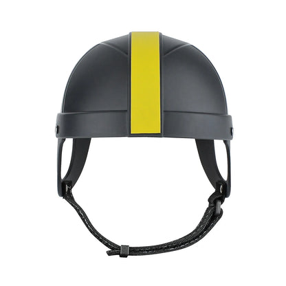 Pet motorcycle safety helmet in Black & Yellow colour with ABS shell construction