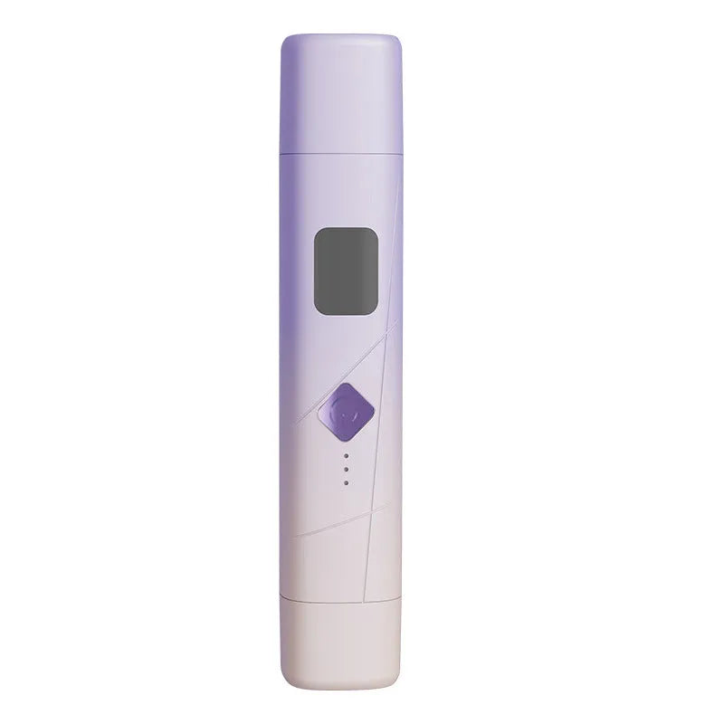 Digital display Type-C USB women's shaver in gradient purple colour for full-body hair removal.