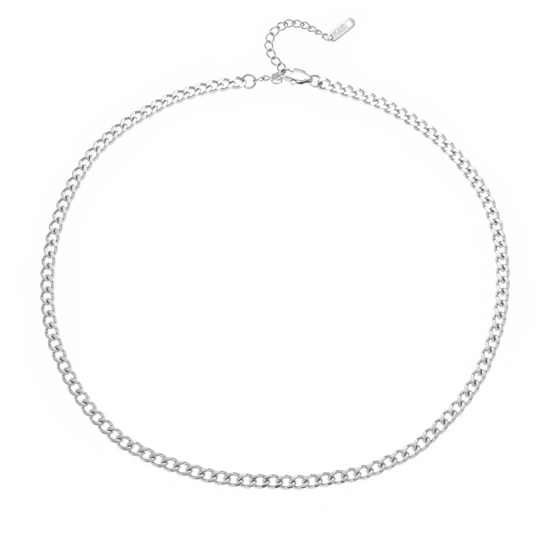 INS Commuter's necklace with 40.5cm titanium steel chain and electroplated gold or silver charms for personalisation