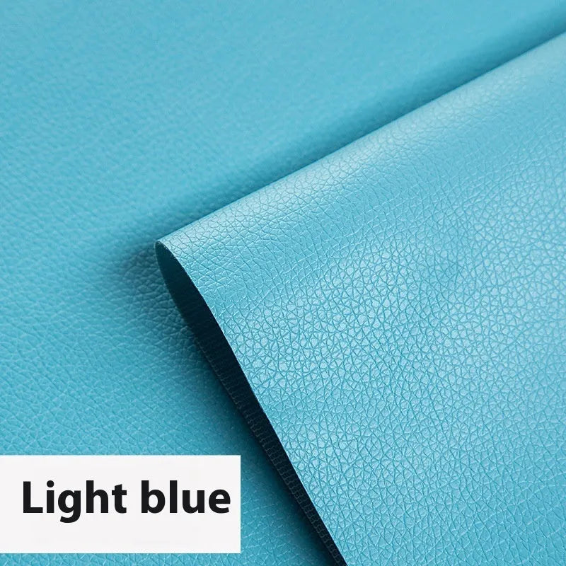 Self-adhesive leather repair patch 50cm x 138cm 0.5mm PVC in black for sofa and car seat