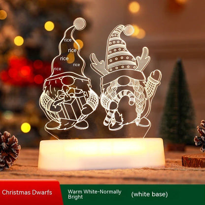Cozy 3D acrylic LED Christmas lamp with festive holiday designs for warm, inviting décor