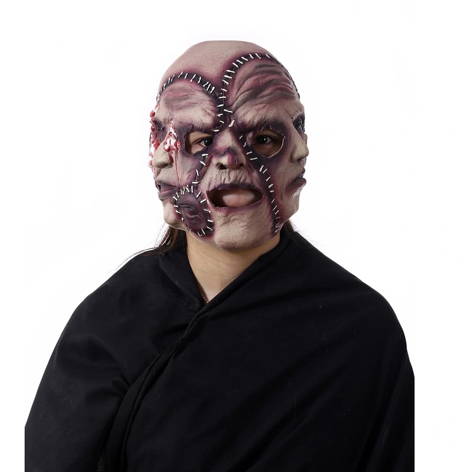 Halloween Three-sided Grimace Horror Mask made from 100% natural latex