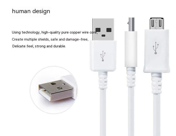 Black Android universal data cable with Micro USB connector and 1 metre length