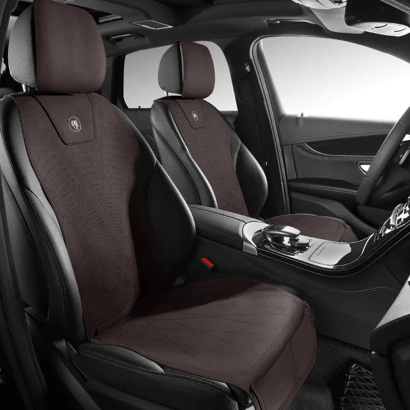Tailored leather car seat cover with fur material and gradient hole ventilation pattern in multiple colour options