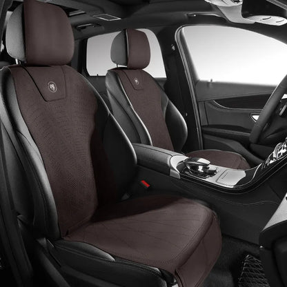 Tailored leather car seat cover with fur material and gradient hole ventilation pattern in multiple colour options