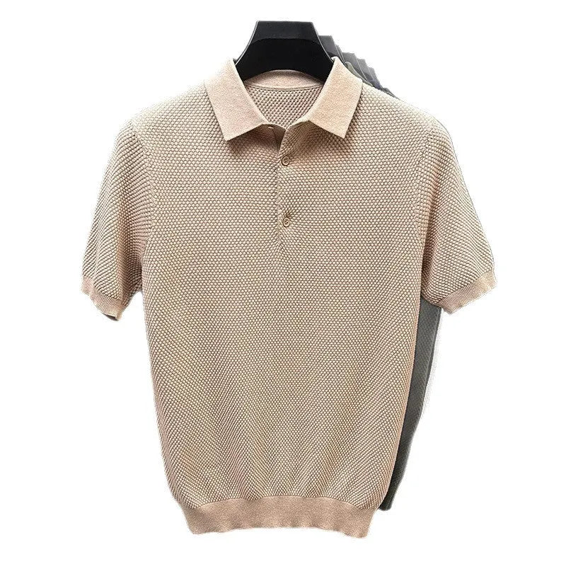 Men's loose short sleeve cotton pullover in various colours showing front view