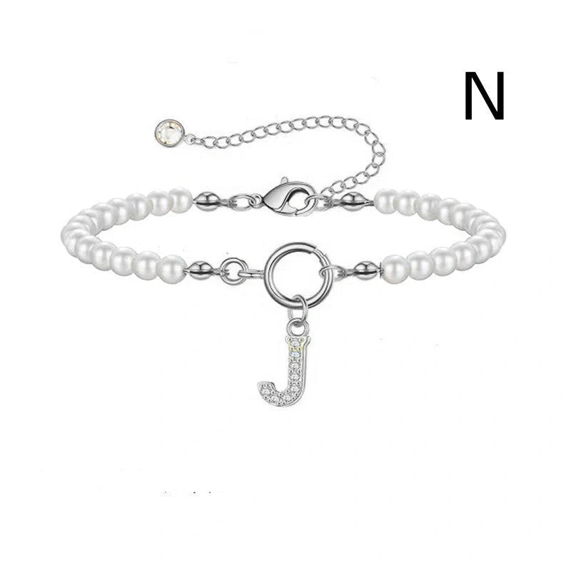 2024 fashion initial pearl bracelet for women with toggle clasp
