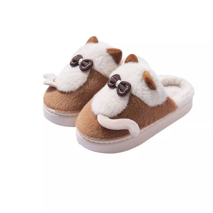 Fluffy cat slippers with non-slip sole in various colors for indoor comfort