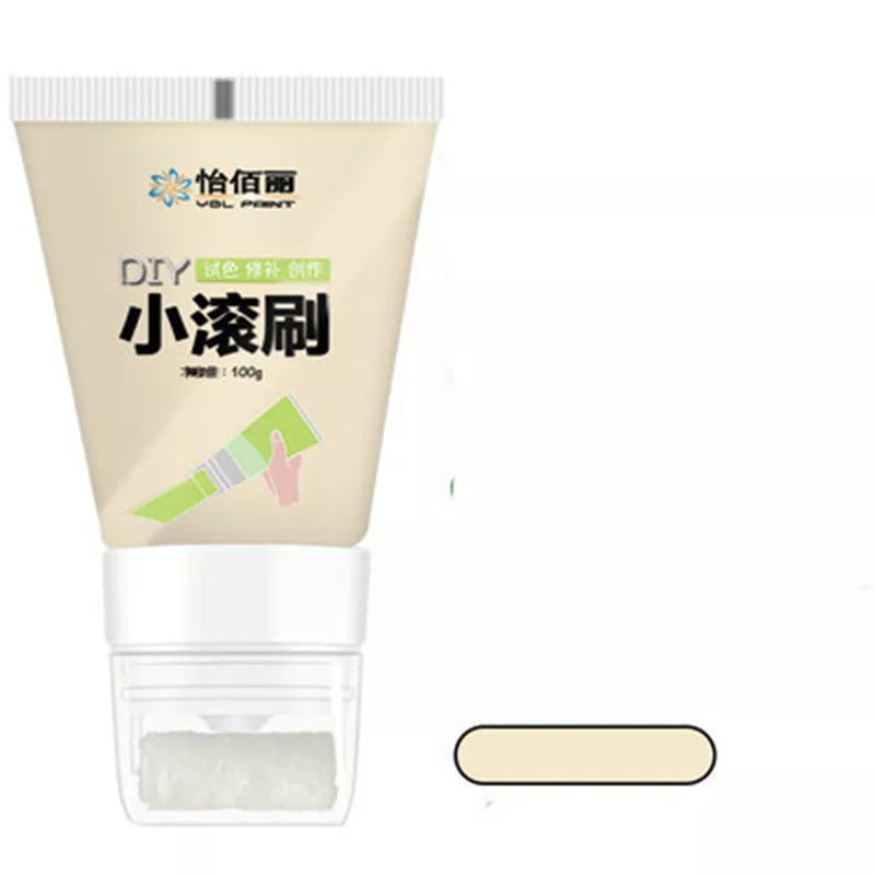 Rolling brush latex paint set for wall repair in seven colors with small roller brush