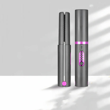 USB charge mini wireless travel hair straightener with ceramic plates in green, grey, or pink colours