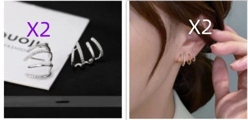 Elegant silver-tone zircon stud earrings with a sleek and sophisticated design