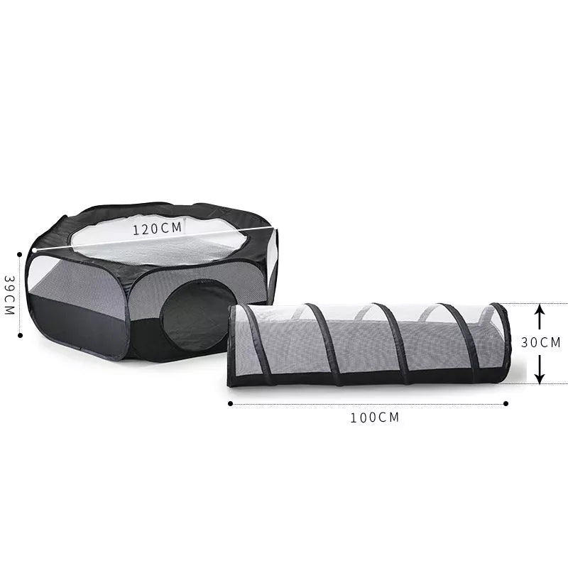 Foldable cat tunnel with removable design, perfect for play and rest