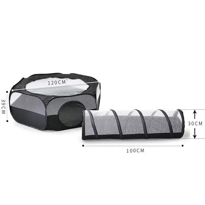 Foldable cat tunnel with removable design, perfect for play and rest