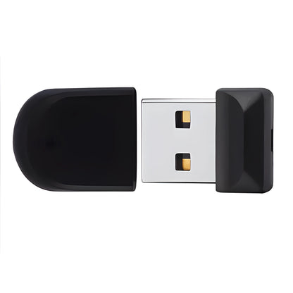 Black rotating cap USB flash drive for vehicles with waterproof shockproof design