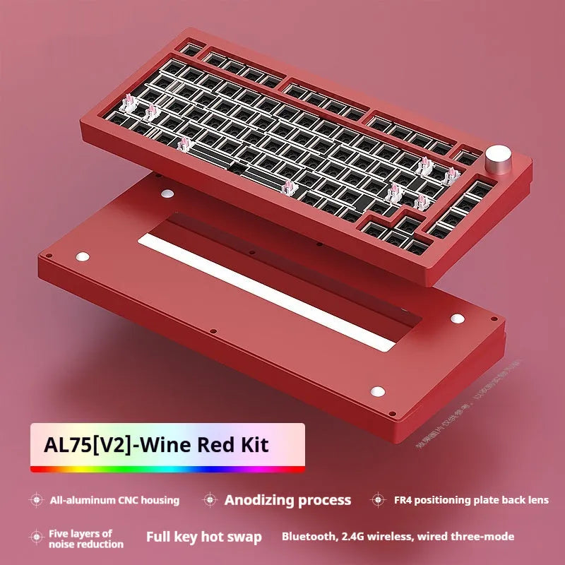 Heiji Snake aluminium mechanical keyboard DIY kit with keycaps and tools on a desk.