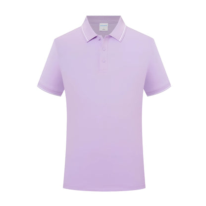 Cotton striped short sleeved workwear T-shirt in pink, navy blue and white, sizes S to 5XL