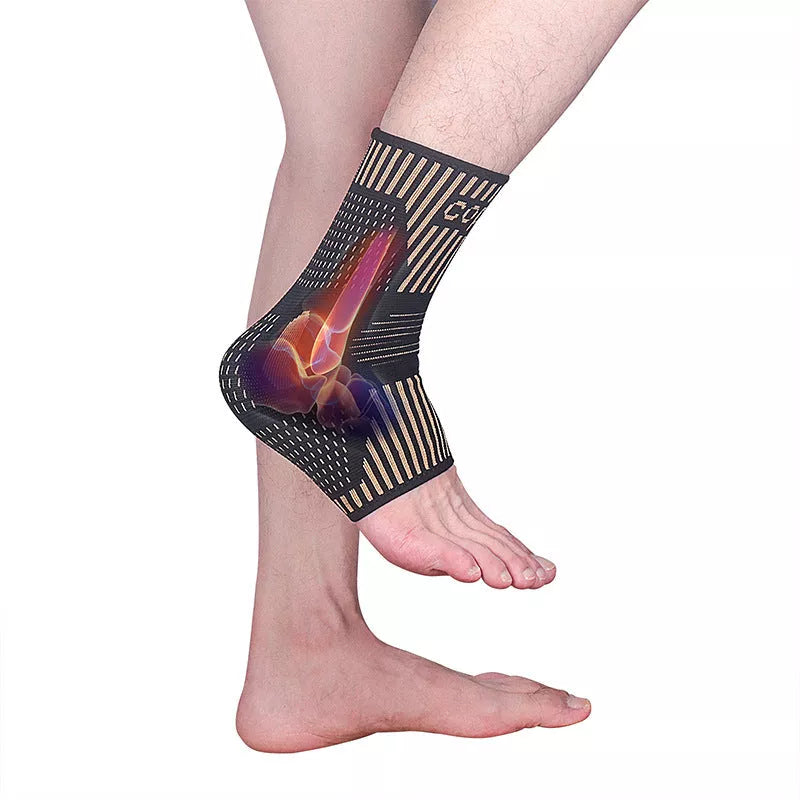 Copper Ion Ankle Support for sports activities in gold color