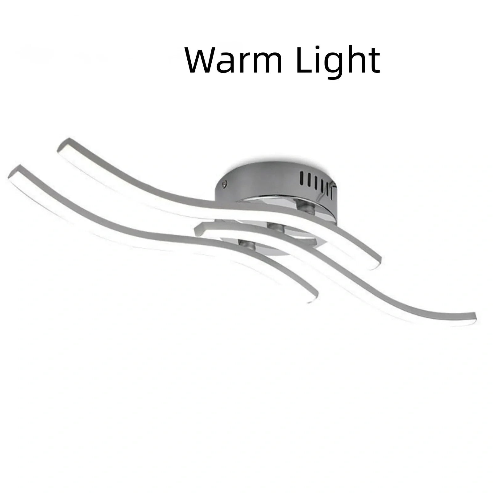 White aluminium ceiling lamp with modern design and LED lighting for room illumination