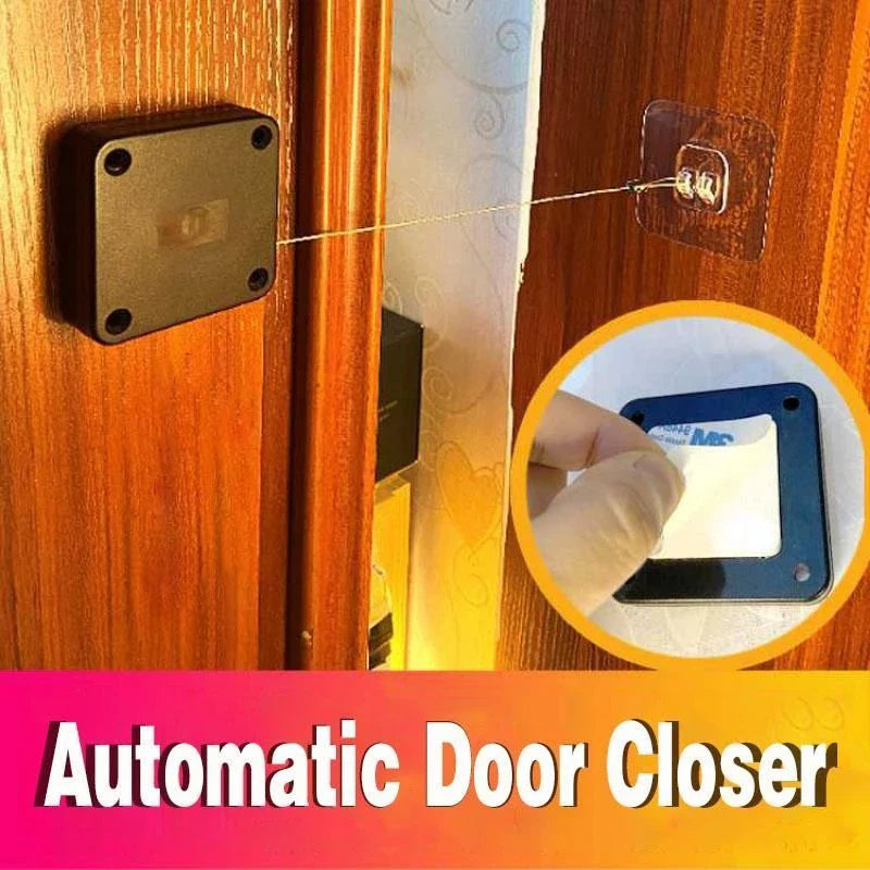 Soft-Close Automatic Door Closer with Adjustable Tension Force for Sliding, Glass, and Standard Doors