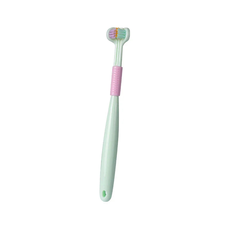 Soft Bristle Tri-Angle Toothbrush with customizable features for deep cleaning and travel convenience