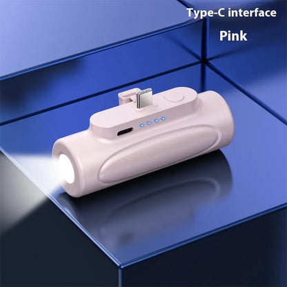 Black Creative Power Bank Glare Flashlight showing 5000mAh capacity and LED light, size 83x27x41mm