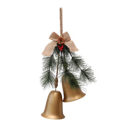 Velvet bow bell pendant in red or gold, 50 x 30 x 20cm, metal plastic fabric layout prop