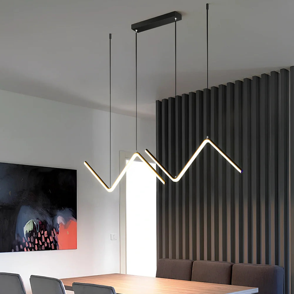Modern minimalist black LED chandelier 900mm x 1200mm with 1.2m height adjustment and remote dimming