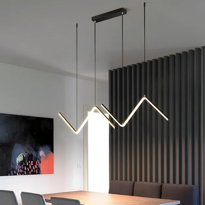 Modern minimalist black LED chandelier 900mm x 1200mm with 1.2m height adjustment and remote dimming