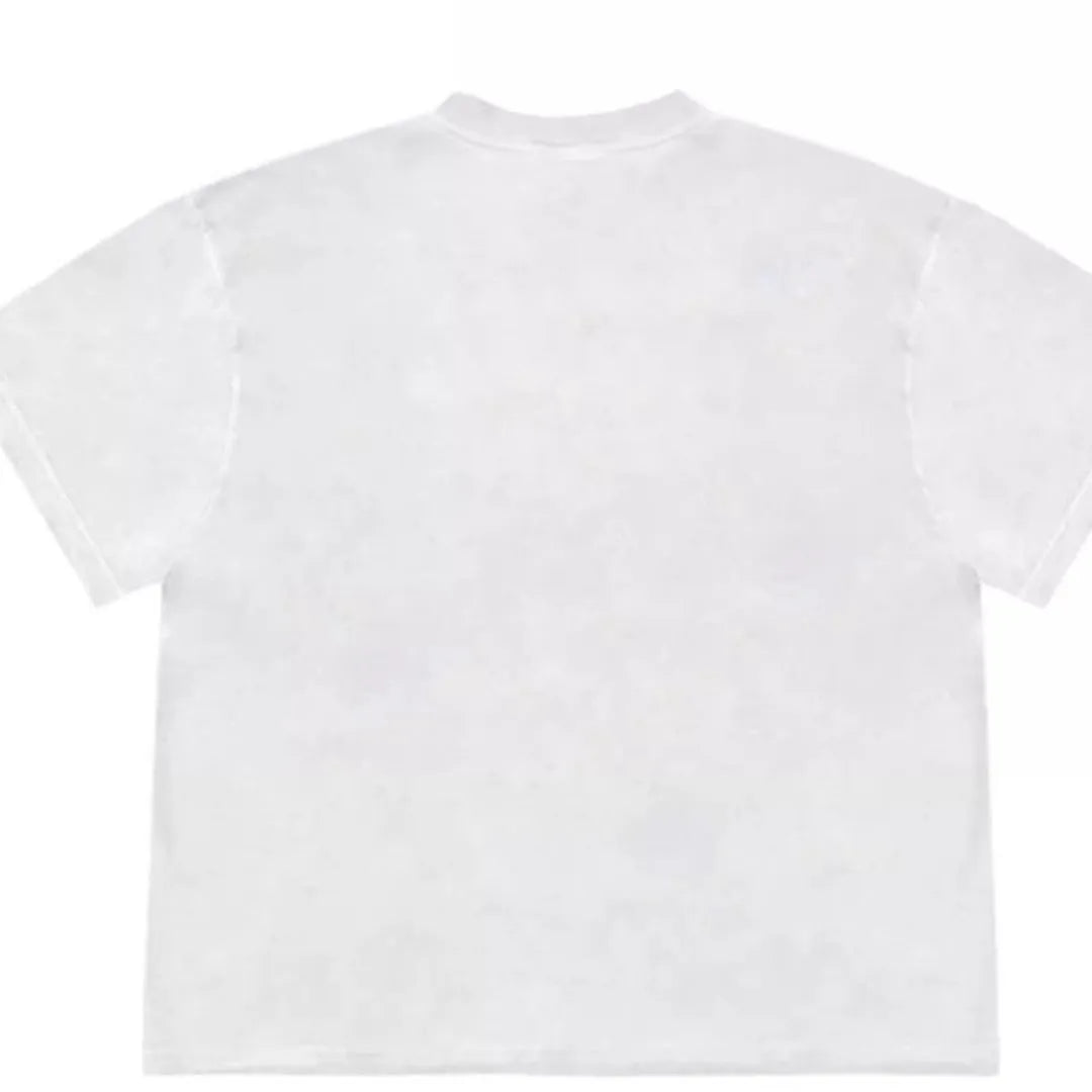 Blueberry and plant patchwork pattern on a loose-fit short sleeve Ice Oxygen Cotton T-shirt.